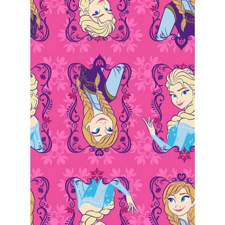 Disney Frozen Sisters Framed Flannel Fabric, 42/43" Wide, Sold by the Yard