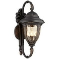thumbnail image 2 of John Timberland Bellagio Vintage Rustic Outdoor Wall Light Fixture Veranda Bronze Double Arm 27 1/2" Champagne Hammered Glass for Post Exterior Barn, 2 of 9