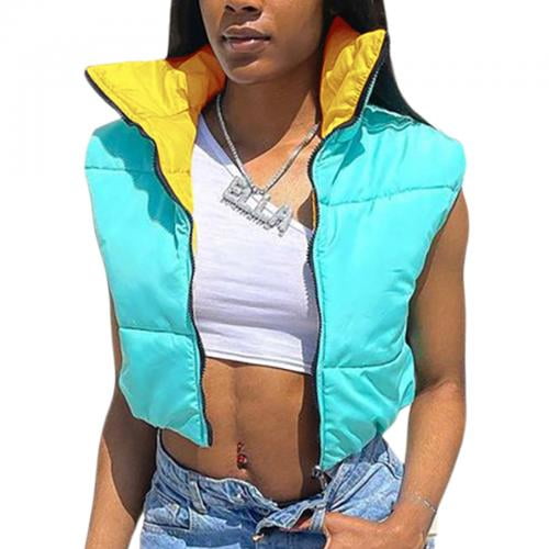 Zhiyouni Womens Cropped Puffer Vest Lightweight Sleeveless Stand