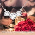 thumbnail image 2 of 14K Solid White Gold Moissanite 3 Stone Pendant Necklace for Women - 2 CT Moissanite Wedding & Engagement Jewelry, 2 of 6