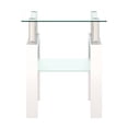 thumbnail image 3 of Xukmct 1 Pack Tempered Glass Tabletop Coffee Table with Open Shelf, End Table for Living Room, Office, White, 3 of 7
