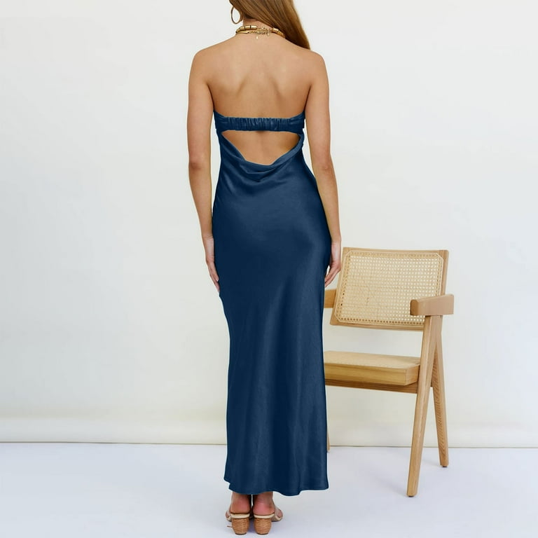 Sweet Elegant Solid Backless Slit Scarf Collar A Line Dresses Sweet Elegant Solid Backless Slit Scarf Collar A Line Dresses