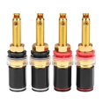 thumbnail image 1 of 4Pcs Hifi Speaker Terminal Binding Post Pure Copper Gold Plated Amplifier Connector for Female Banan, 1 of 5