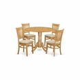 thumbnail image 2 of DLVA5-OAK-C 5 Pc small Kitchen Table set-drop leaf Table and 4 dinette Chairs, 2 of 9
