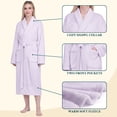 thumbnail image 3 of PAVILIA Lavender Purple Women Robe Fleece Plush Soft, Fluffy Fuzzy Cozy Warm Lightweight Bathrobe, Shower Spa House Long Robe for Women, S/M, 3 of 10