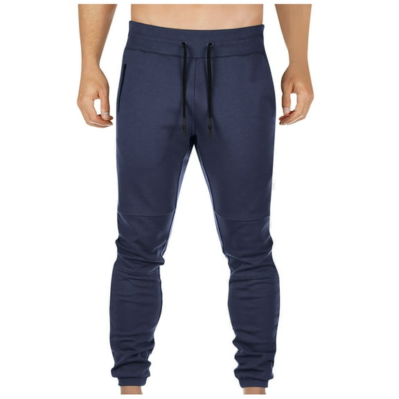 zbxnLI Men's Athletic Jogger Pants with Pockets Drawstring Elastic Waist Workout Sweatpants Tapered Track Pants