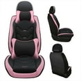 thumbnail image 6 of OTOEZ Universal Car Seat Cover Pink PU Leather 5 Seats, Front Rear Seat Protector Full Set, Waterproof Cushion Fit Most Honda Toyota Chevy Ford Nissan Vehicle Truck SUV, 6 of 10