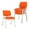 Orange, variant on Zimtown Office Chairs 5 PCS, Stacking PU Padded Conference Chairs Upholstered Chair, Desk Chair Seating Set of 5, Black