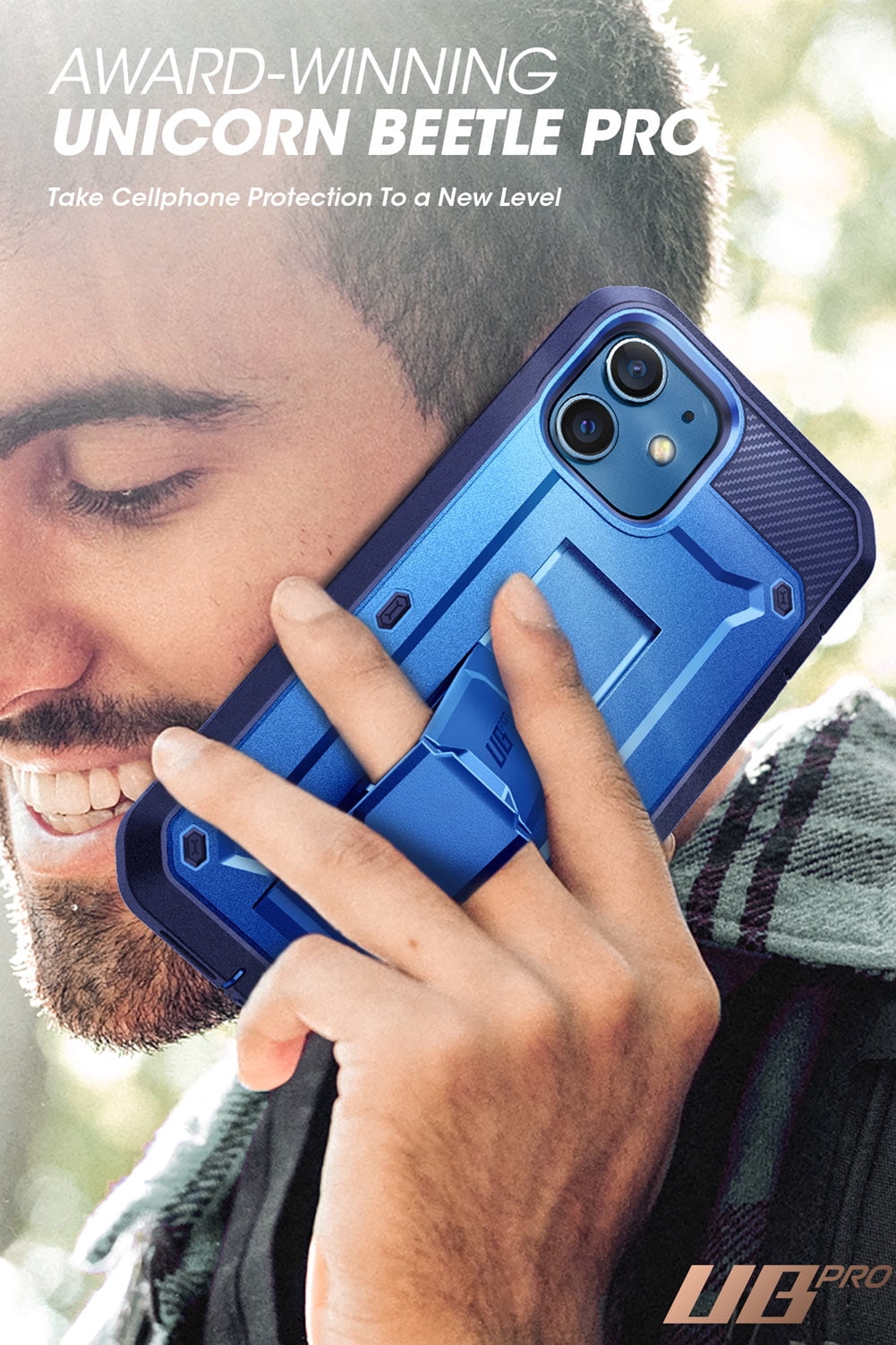 SUPCASE Unicorn Beetle Pro Series Case for iPhone 12 Mini (2020 Release) 5.4 Inch, Built-in Screen Protector Full-Body Rugged Holster Case (Cobalt)