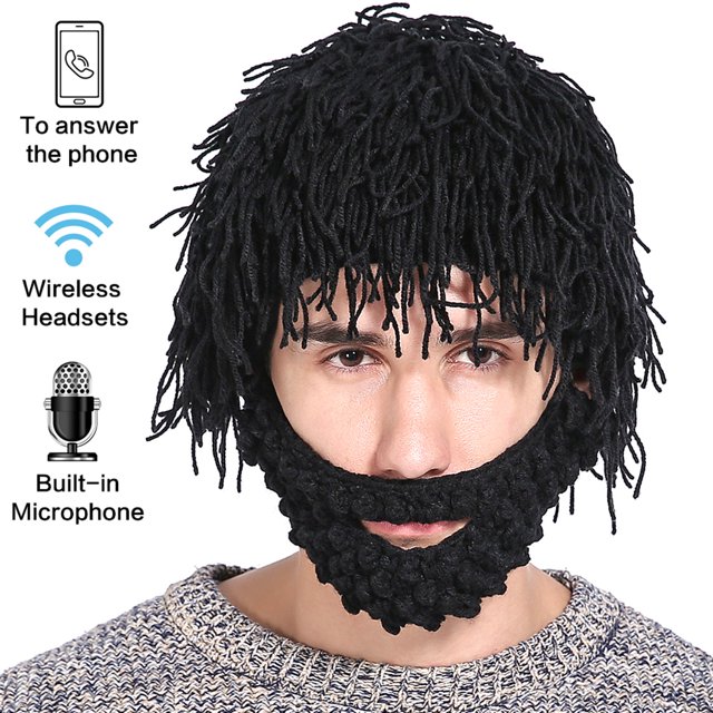 Bangcool Halloween Music Hat Handmade Creative Tassel Funny Beanie Bearded Knit Hat