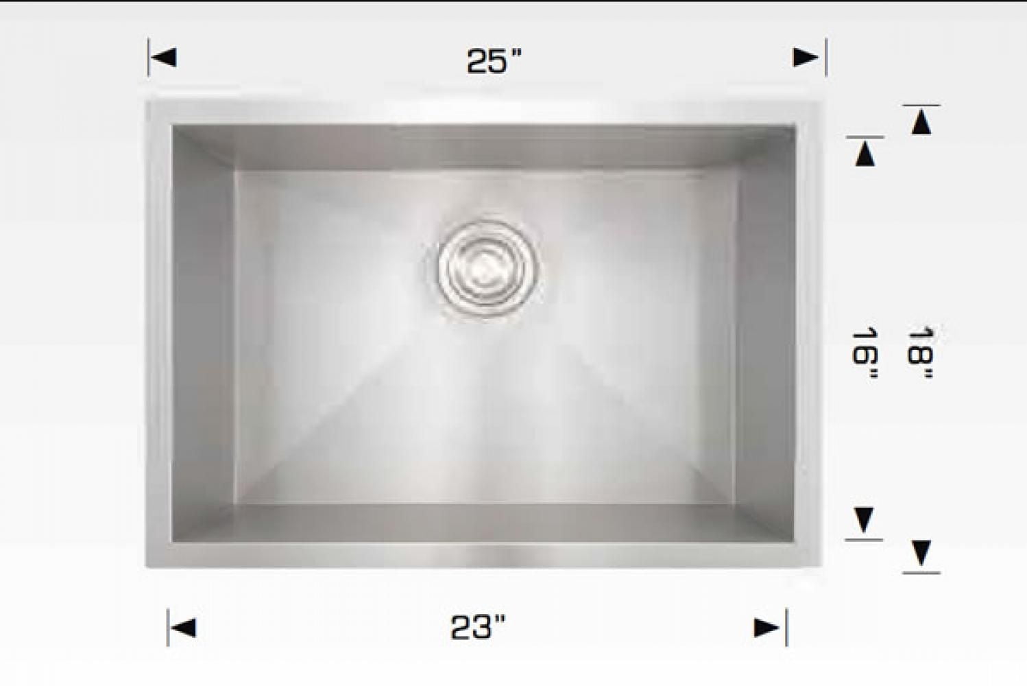 American Imaginations 25-in. W Stainless Steel Kitchen Sink With 1 Bowl And 18 GaugeAI-34400