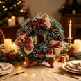 thumbnail image 5 of Qwtwty Christmas Wreath for Front Door, Farmhouse Front Door Hanging Garland for Indoor Outdoor Wall Window Winter Christmas Decorations, 5 of 6