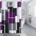 thumbnail image 1 of Rideaux de Douche pour Salle de Bain Ensemble de Rideaux de Douche Moderne Géométrique Standard Rideaux de Salle de Bain Rideau de Douche Polyester Robuste pour Hôtels Baignoires, 72x84 Violet, 1 of 5