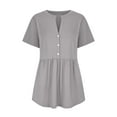 thumbnail image 3 of OSFVNOXV Peplum Tops for Women Plus Size Smocked Peplum Top,Mother's Day Gifts,Ruffle Short Sleeve Peplum Tunic Blouse, 3 of 5