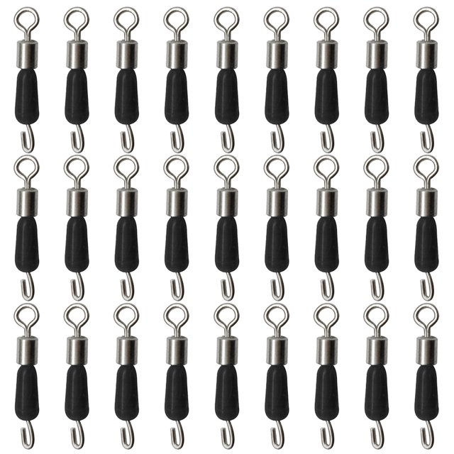 30 unids/lote rodamiento de bolas anillos giratorios conectores de pesca ganchos de enlace rápido
