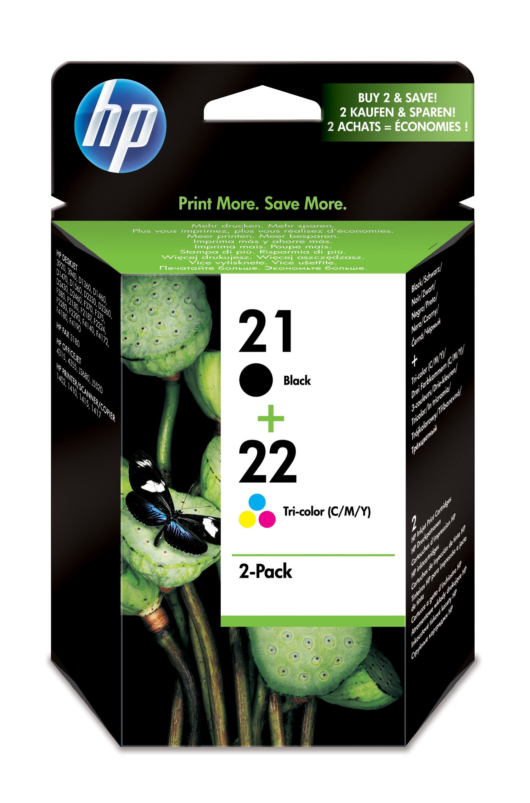 HP 21 & 22 Ink Cartridges | Black, Tri-color | C9351AN, C9352AN