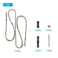 thumbnail image 3 of Uxcell Bow String Replacement with 2 Pcs Brass Nocks 1 Set of Silicone Finger Tab for Traditional Long Bow Recurve Bow Strings Black-Brown AMO 70", 3 of 7