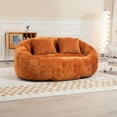 thumbnail image 2 of Bean Bag Chair, Comfy Lazy Sofa with High-Density Foam and 2 Pillows, Large Lounger Bean Bag Chair Couch for Living Room Bedroom Dorm Apartment, Orange, 2 of 7