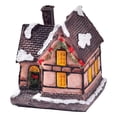 thumbnail image 1 of Adorno navideño de resina en miniatura con luz LED para casa de pueblo con nieve 75 cm x 65 cm x 55 cm, 1 of 7