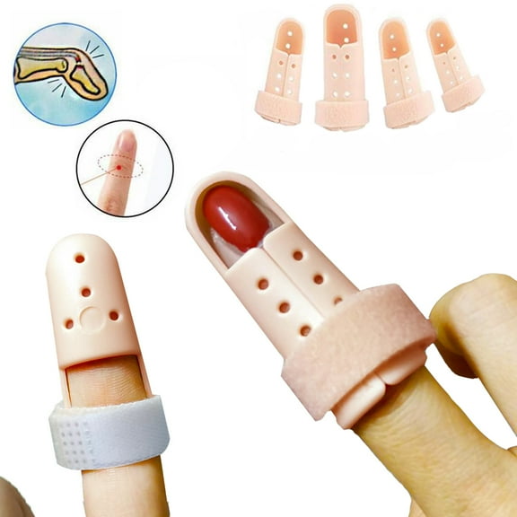 4 Pieces Finger Splint Mallet Finger Support Finger Splint Brace Plastic Finger Support Protector for Adjustable Finger Immobilizer for Basketball Finger Joint Protection