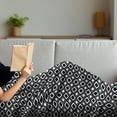 thumbnail image 3 of Black and White Soft Flannel Fleece Blanket, Monochrome Background with Square Shapes Diagonal Pattern Modern Geometric, Cozy Plush for Indoor and Outdoor Use, 60" x 80", Black White, by Ambesonne, 3 of 5