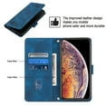 thumbnail image 5 of Feishell for Apple iPhone XS Max 6.5 inch Wallet Case with Wrist Strap,Flip Cover with Embossed Pattern PU Leather Kickstand Credit Card Slots Magnetic Clasp Folio Purse Phone Case,Blue, 5 of 7