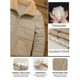 thumbnail image 4 of Womens Winter Insulated Puffer Jacket Water-Repellant Cozy Sherpa Trim Beige-XXL, 4 of 9