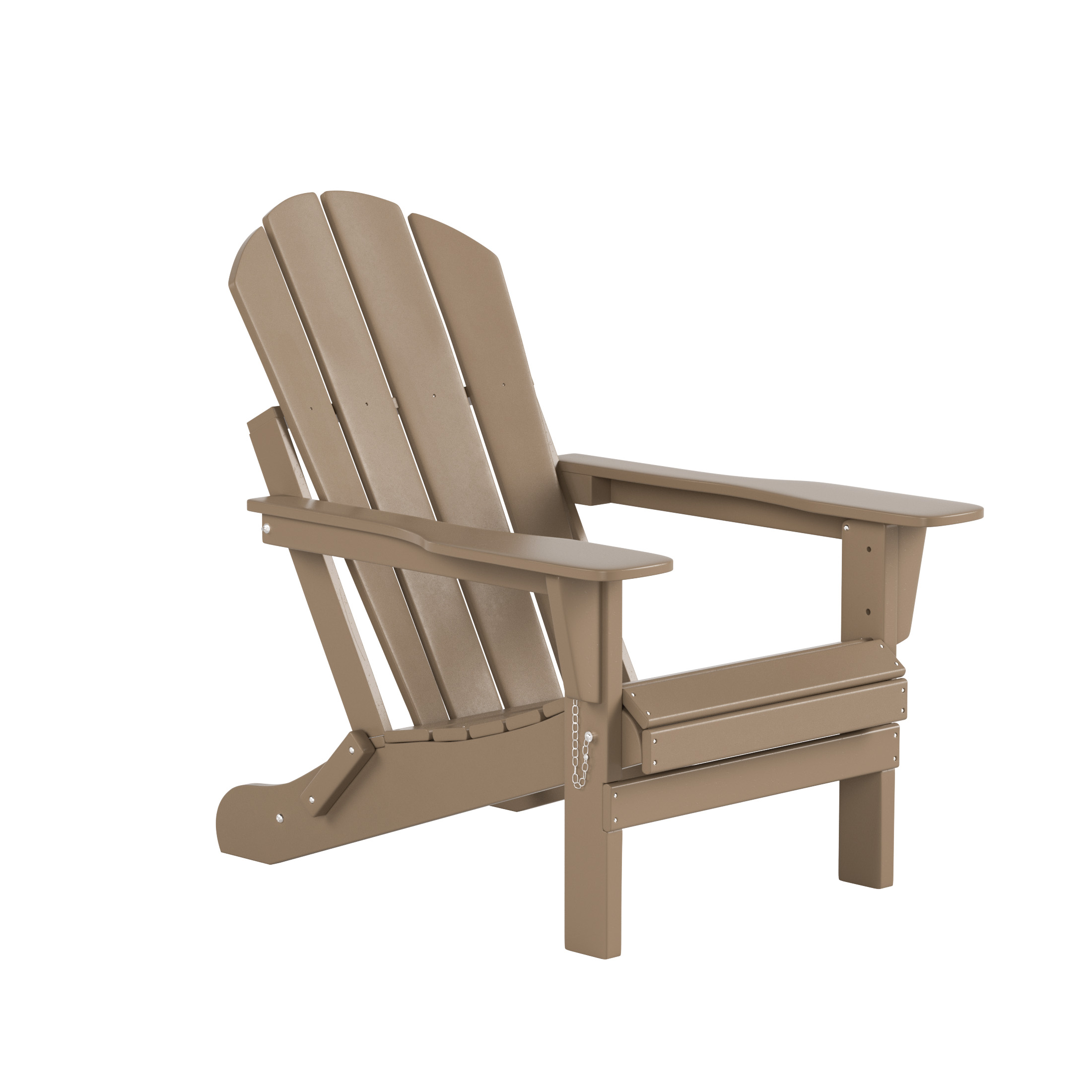 WestinTrends Malibu 2-Pieces Adirondack Chair Set with Side Table, All Weather Outdoor Seating Plastic Patio Lawn Chair Folding for Outside Porch Deck Backyard, Weathered Wood - image 5 of 7