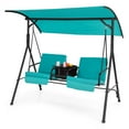 thumbnail image 5 of Costway Silla de Columpio para Exteriores de 2 Plazas, Columpio de Patio con Toldo Ajustable, Enfriador, Bandeja Giratoria 360°,Portavasos, Columpio para 2 Personas para Jardín, Piscina, Patio Trasero, 5 of 5