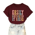 thumbnail image 6 of Fesfesfes T Shirt Women Women Fashion Crewneck Printed Short Sleeve T-shirt Casual Loose Shirt Tops Womens Shirts XL(US:10), 6 of 6