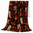thumbnail image 2 of Western Fall autumn celebration Cowgirl Boots Pumpkins Stars Cheerful, Warm Flannel Blanket for Living Room and Reading Nook, Festive autumn celebration Scene, Art Lovers autumn celebration Gift, 2 of 9