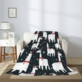 thumbnail image 2 of Throw Blanket for Couch Sofa and Bed, cute alpacas Lamas snowflakes black Super Soft Plush Throw Blanket, Fuzzy Cuteness Comfy Warm Washable Flannel Blanket & Throws for All Season 50"x40", 2 of 5