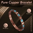 thumbnail image 2 of STONE ROCK - Blue Turquoise Copper Bracelets for Women or Men - 99.99% Solid Pure Copper Magnetic Bracelets Adjustable, 2 of 7