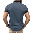 thumbnail image 3 of Men's Outdoor Sports Casual Polo Shirt Short-Sleeve With Pocket Button Placket Lightweight Breathable Summer Active Wear,Gray,XL, 3 of 3