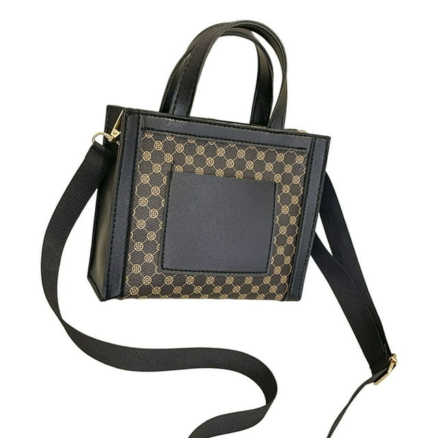 Women Handbag Large Capacity Contrast Color Buckle Closure Portable Handle Detachable Strap Daily Collocation Multi Purpose Women Faux Leather Tote Purpose Handbag Fashion Accessories