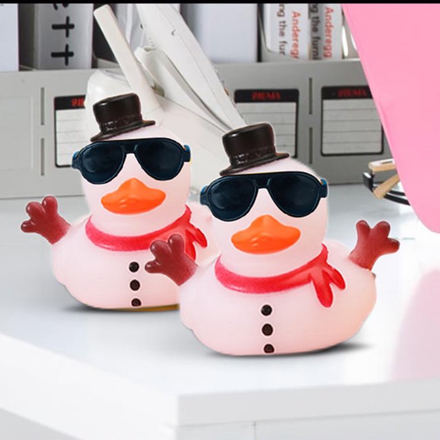 Adornos de pato de goma para coche, regalo de patos amarillos pequeños de Halloween chirriantes (pato blanco)