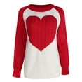thumbnail image 5 of Aueoeo Cute Heart Sweater For Women Fashion Print Valentine Romantic Knitted Top Casual Crewneck Long Sleeve Sweaters Pullover, 5 of 6