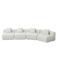 thumbnail image 5 of Newest Curved Symmetrical Modular Chenille Sectional Sofa with 4 Pillows and No Assembly, Beige, 5 of 7