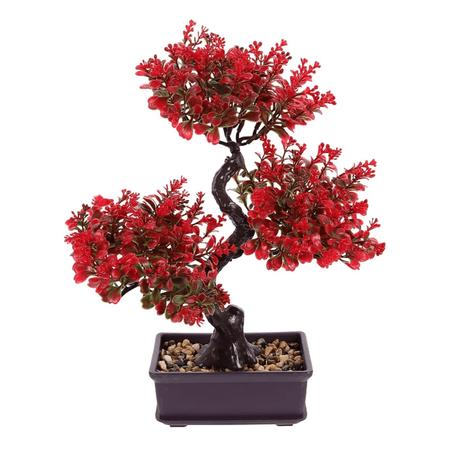 Plantas Artificiales De Bonsái Del Hogar Y La Oficina Xtellar Rojo