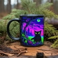 thumbnail image 2 of Halloween Midnight Mystery Black Cat Mug, Halloween Mug, Black-Cat Mugs, Cats Mugs for Cats Lovers, Spooky Ceramic Coffee Cup with Gothic Castle Design Halloween Decro, 2 of 5