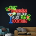 thumbnail image 3 of Handmadetneonsign It's Beginning To Look A Lot Like Cocktails Neon Sign, Merry Christmas Led Sign, 3 of 5
