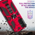 thumbnail image 5 of Ring Kickstand Phone Case for Samsung Galaxy A13 5G/4G w/Tempered Glass Screen Protector for Car Mount Hybrid Hard Shockproof Case - Red, 5 of 8