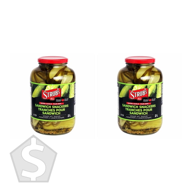 Strub's Collations Sandwich Tranchées à L'Ail et à L'Aneth, 2 L (Lot de 2), 4 L au Total