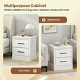 thumbnail image 3 of Resenkos Compact Wooden Nightstand - Multiple Storage Drawers, Space-Saving Bedside Table Perfect for Small Bedrooms, White, 3 of 7