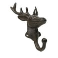 thumbnail image 5 of Pack Of 2 Cast Iron Rustic Elk Deer Head With Antlers Wall Coat Hook Sculptures, 5 of 9