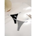 thumbnail image 1 of 3pcs Letter Print Thongs, 1 of 5