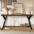 thumbnail image 4 of Tribesigns 70.9-Inch Narrow Long Entryway Console Table, Industrial Sofa Table Behind Couch with 2-Tier Storage Shelf for Hallway, Living Room, Entrance, Foyer, Rustic Brown, 4 of 22