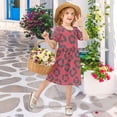 thumbnail image 6 of Red Black Leopard Girls Short Sleeve Dress A Line Sun Protection Breathable Comfort Sundress 4T, 6 of 8