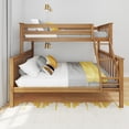 thumbnail image 2 of Max & Lily Solid Wood Twin XL over Queen Bunk Bed for Kids, Pecan, 2 of 13