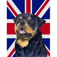 thumbnail image 1 of Carolines Treasures SS4966CHF Rottweiler With English Union Jack British Flag Flag Canvas House Size, 1 of 4